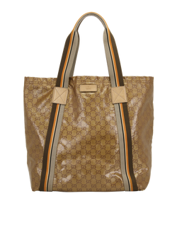 Vintage Sherry Line Tote, Canvas, Bronze, 189669,1*